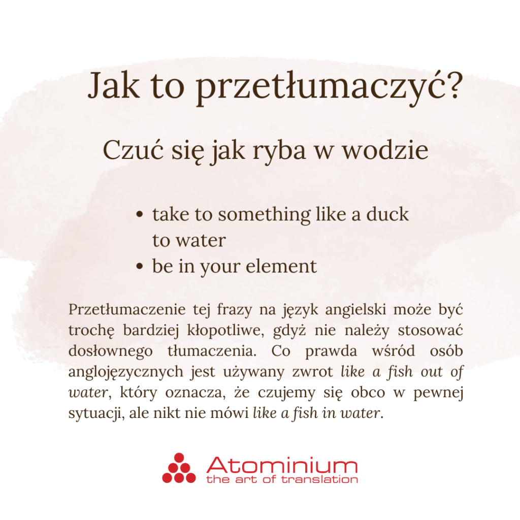 Czuć się jak ryba w wodzie